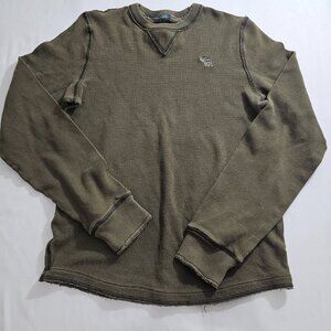Men's Abercrombie & Fitch Y2K Muscle Sweater Size XL Olive Green 100%‎ Cotton